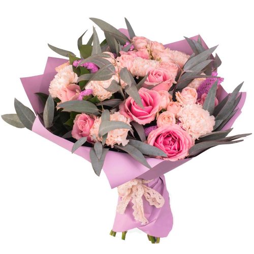 Цветочный букет «Малиновый рассвет»