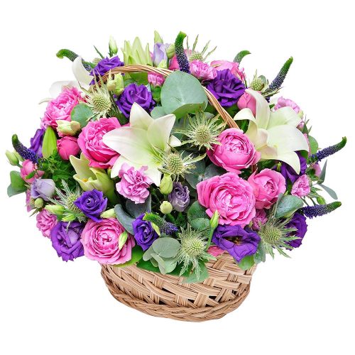 Букет цветов в корзинке «Цветочная симфония»