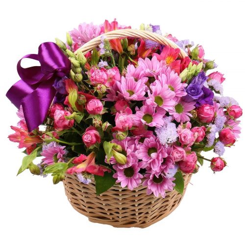Цветочная композиция в корзине «Стильный вечер»
