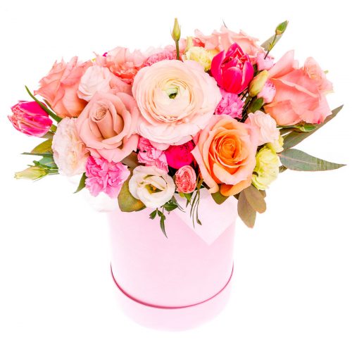 Цветы в шляпной коробке «Лесная мелодия»