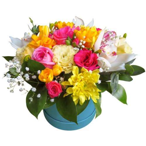 Цветы в коробке «Яркий всплеск»