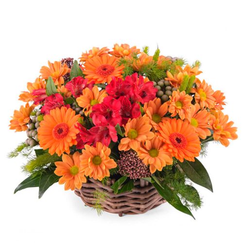 Композиции с живых цветов «Огненный вихрь»