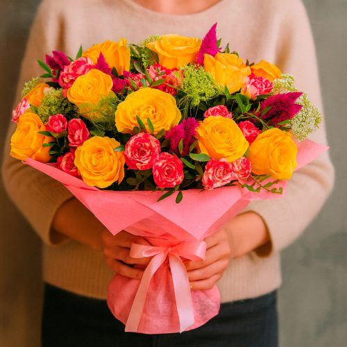 Цветочный букет «Акварельный вихрь»